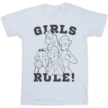 Vêtements Femme T-shirts manches longues Disney Princesses Girls Rule Blanc