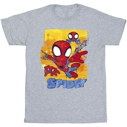 Vêtements Garçon T-shirts Pocket manches courtes Marvel Spidey And His Amazing Friends Flying Gris