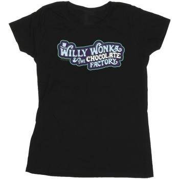 Vêtements Femme T-shirts manches longues Willy Wonka Chocolate Factory Logo Noir