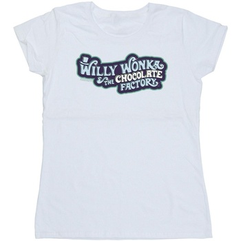 Vêtements Femme T-shirts manches longues Willy Wonka Chocolate Factory Logo Blanc