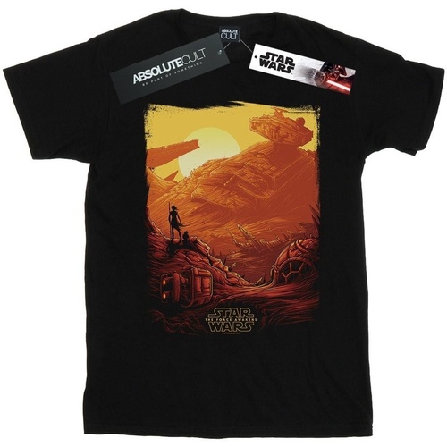 Vêtements Garçon T-shirts manches courtes Star Wars: The Force Awakens Rey Art Poster Noir