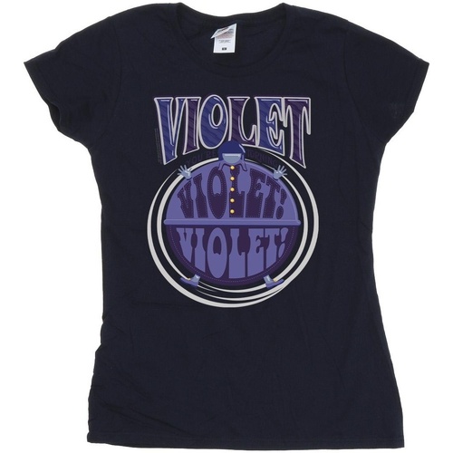 Vêtements Femme T-shirts manches longues Willy Wonka Violet Turning Violet Bleu