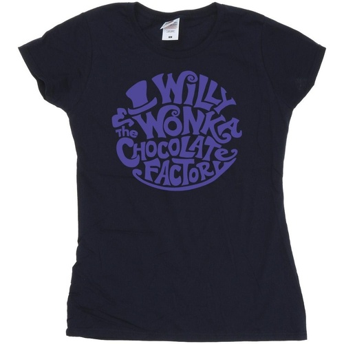 Vêtements Femme T-shirts manches longues Willy Wonka & The Chocolate Fact Typed Logo Bleu