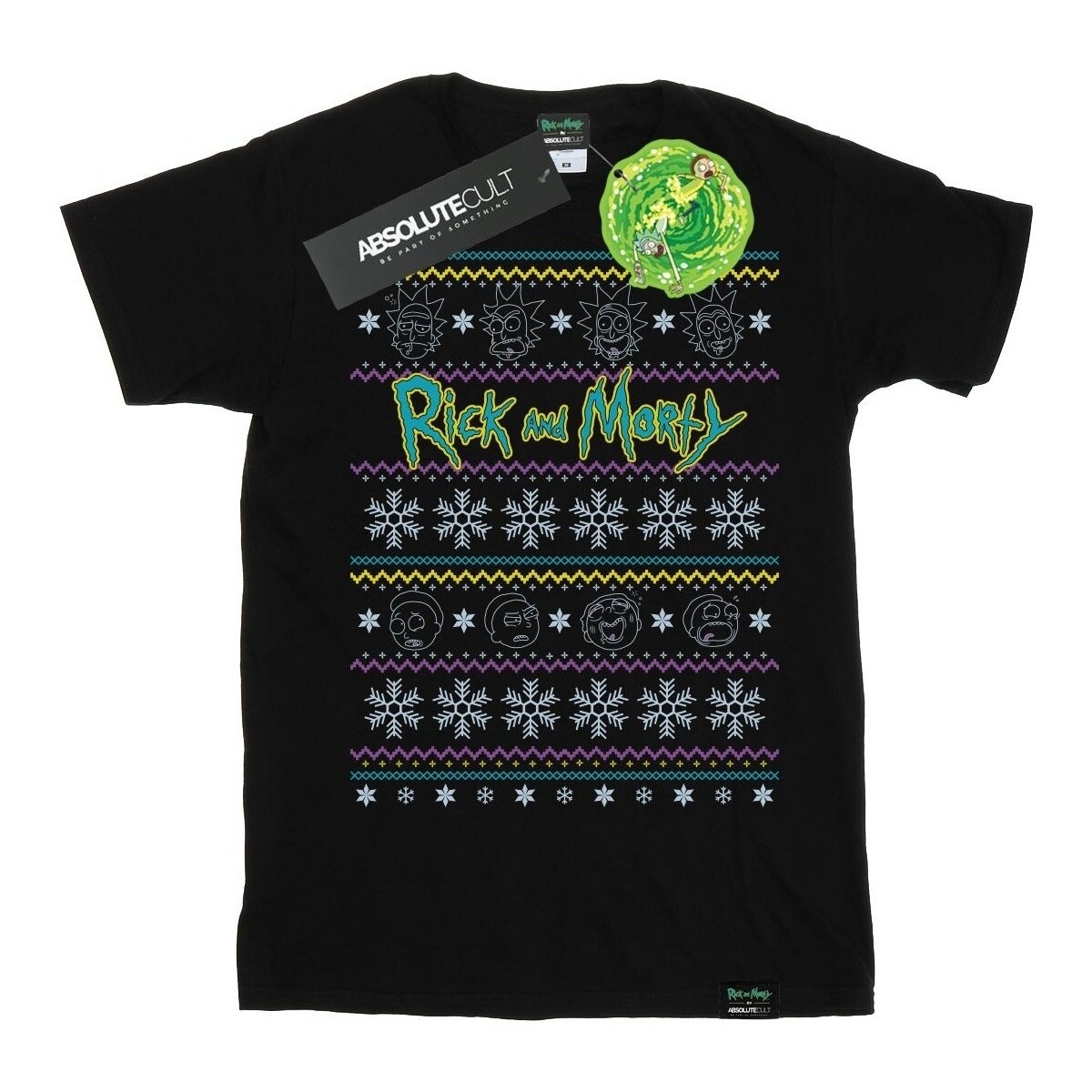 Vêtements Femme T-shirts manches longues Rick And Morty Christmas Faces Noir