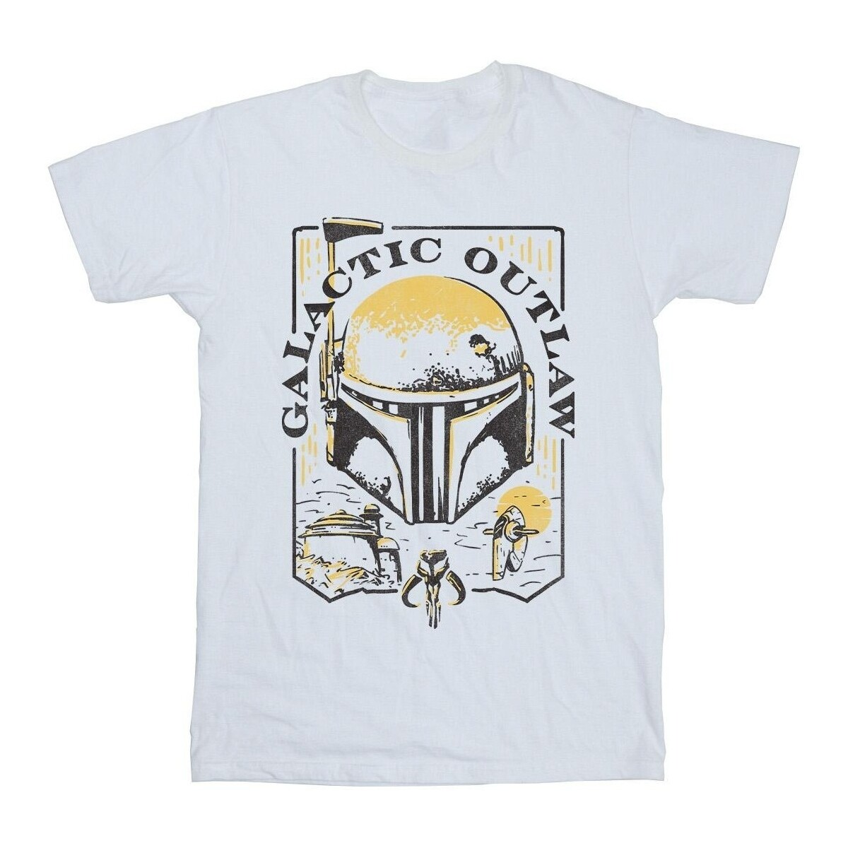 Vêtements Fille T-shirts manches longues Star Wars: The Book Of Boba Fett Galactic Outlaw Distress Blanc