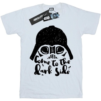 Vêtements Garçon T-shirts manches courtes Disney Darth Vader Come To The Dark Side Sketch Blanc