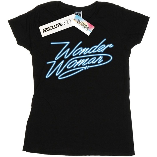 Vêtements Femme T-shirts manches longues Dc Comics Wonder Woman 84 Neon Wonder Woman Noir
