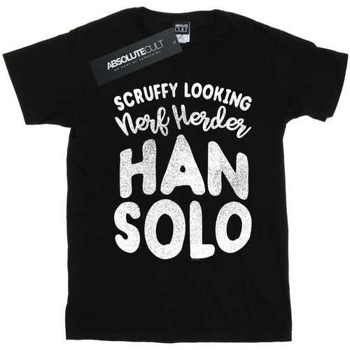 Vêtements Garçon T-shirts manches courtes Disney Han Solo Legends Tribute Noir