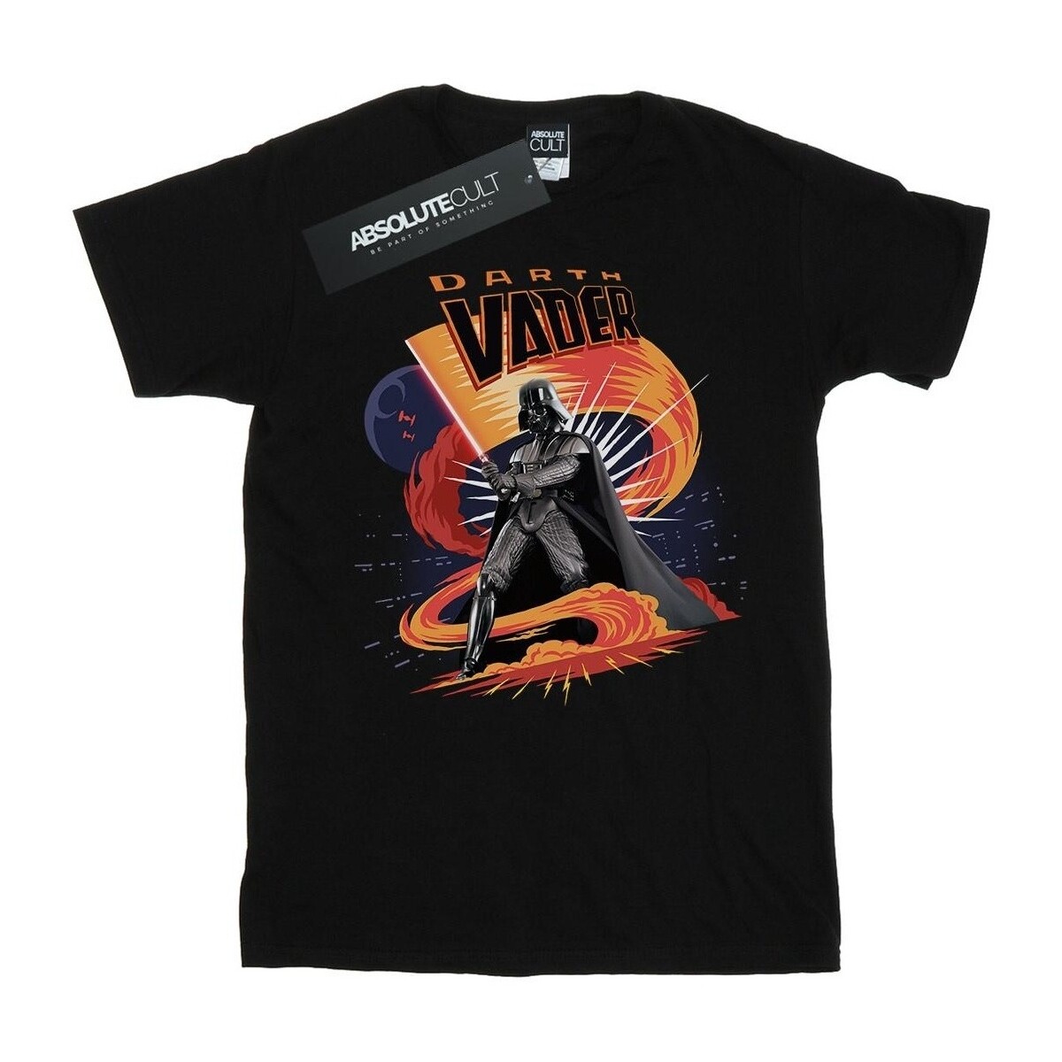 Vêtements Garçon T-shirts manches courtes Disney Darth Vader Swirling Fury Noir