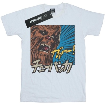 Vêtements Garçon T-shirts manches courtes Disney Chewbacca Roar Pop Art Blanc