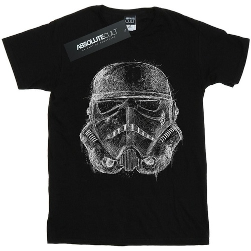Vêtements Garçon T-shirts manches courtes Disney Stormtrooper Scribble Helmet Noir