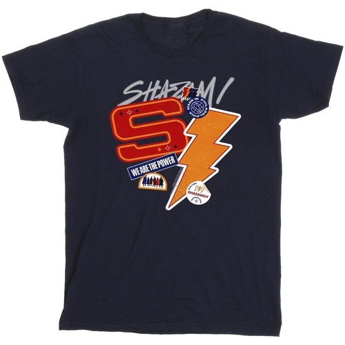 Vêtements Fille T-shirts manches longues Dc Comics Shazam Fury Of The Gods Sticker Spam Bleu