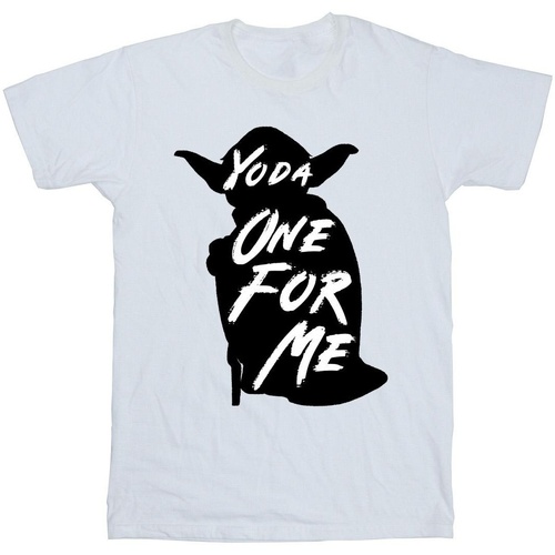 Vêtements Garçon T-shirts manches courtes Disney Yoda One For Me Blanc