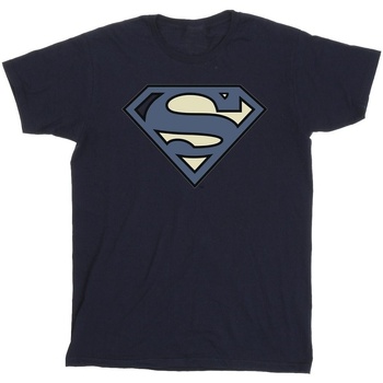 Vêtements Fille T-shirts manches longues Dc Comics Superman Indigo Blue Logo Bleu