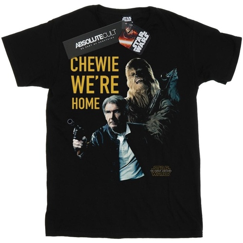 Vêtements Fille T-shirts manches longues Disney Force Awakens Chewie We're Home Noir