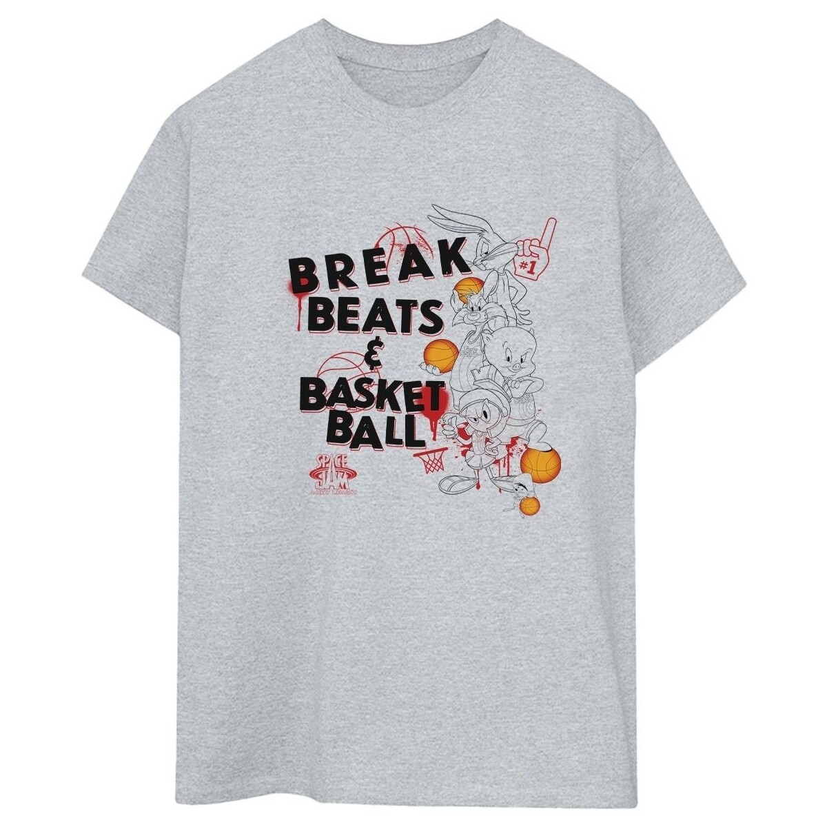 Vêtements Femme T-shirts pullover manches longues Space Jam: A New Legacy Break Beats & Basketball Gris