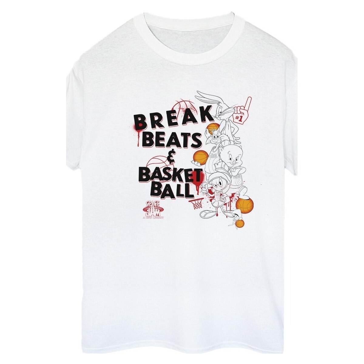 Vêtements Femme T-shirts manches longues Space Jam: A New Legacy Break Beats & Basketball Blanc