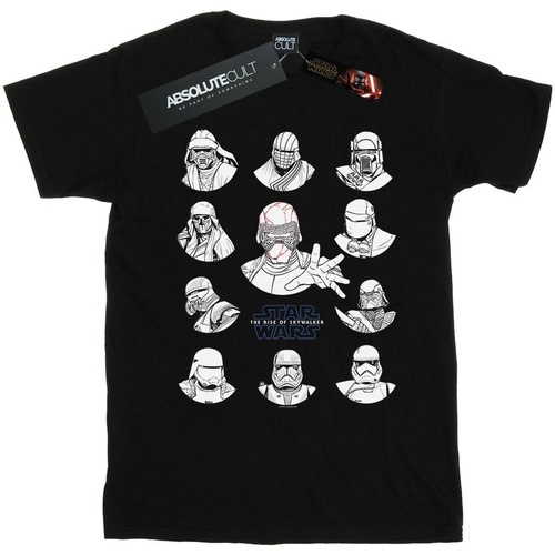 Vêtements Garçon T-shirts manches courtes Star Wars: The Rise Of Skywalker First Order Character Line Up Mono Noir