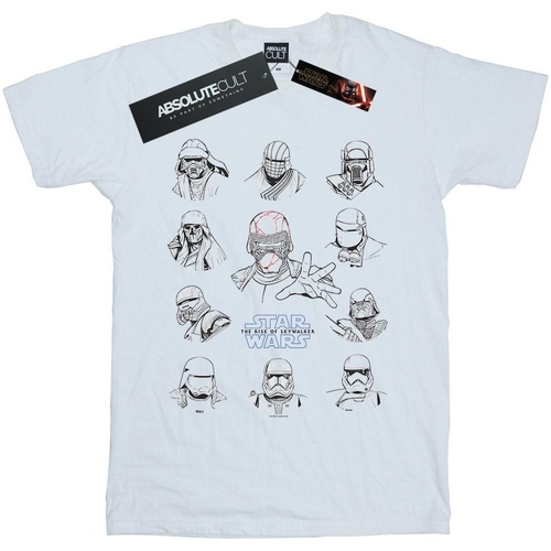Vêtements Garçon T-shirts manches courtes Star Wars: The Rise Of Skywalker First Order Character Line Up Mono Blanc