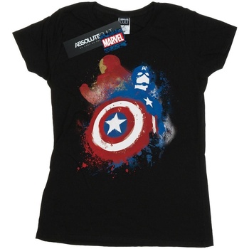 Vêtements Femme T-shirts manches longues Marvel Captain America Civil War Painted Vs Iron Man Noir