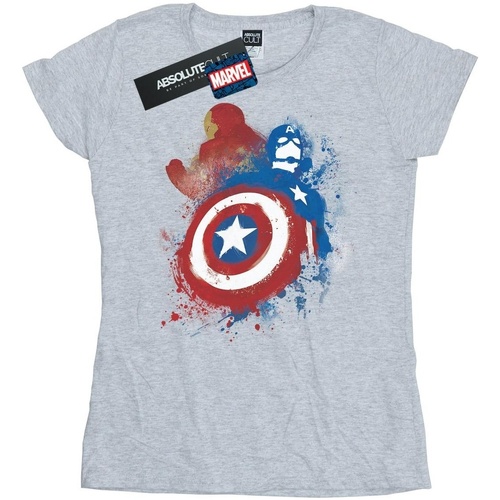 Vêtements Femme T-shirts manches longues Marvel Captain America Civil War Painted Vs Iron Man Gris