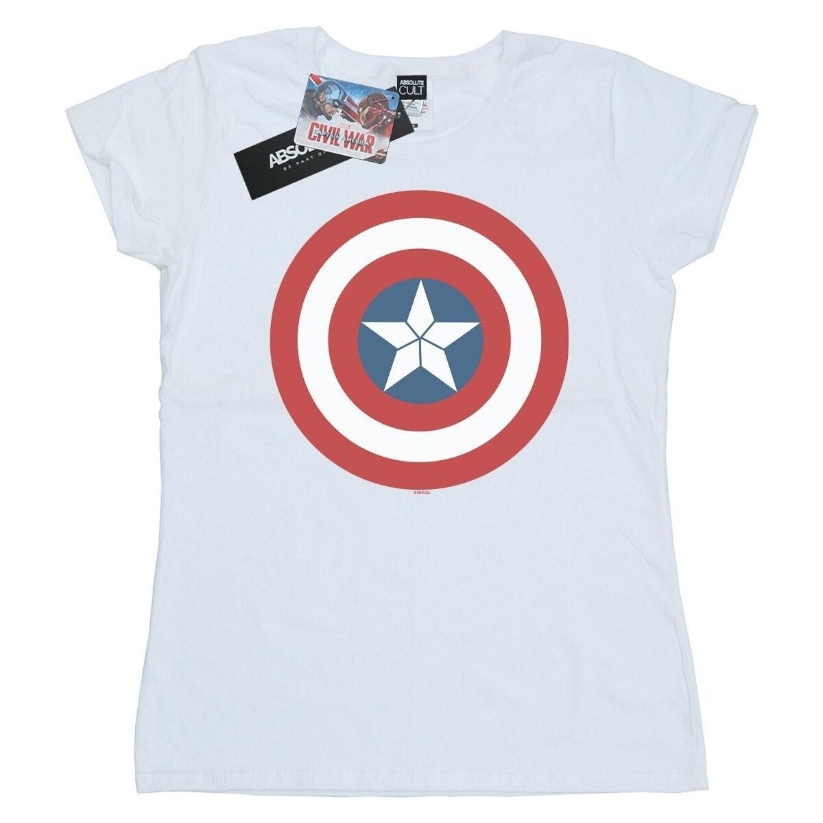 Vêtements Femme T-shirts manches longues Marvel Captain America Civil War Shield Blanc