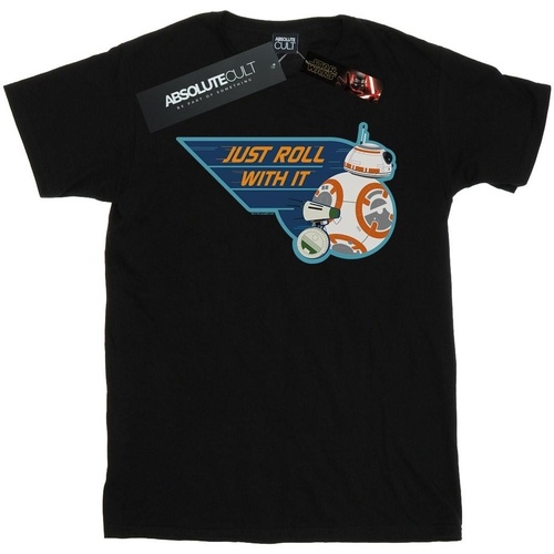 Vêtements Garçon T-shirts manches courtes Star Wars: The Rise Of Skywalker D-O & BB-8 Just Roll With It Noir