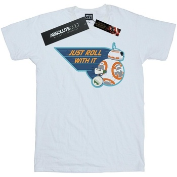 Vêtements Garçon T-shirts manches courtes Star Wars: The Rise Of Skywalker D-O & BB-8 Just Roll With It Blanc