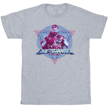 Vêtements Garçon T-shirts manches courtes Marvel Thor Love And Thunder Neon Badge Gris
