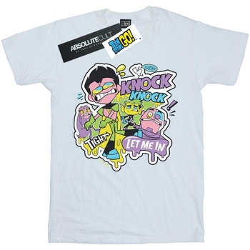 Vêtements Garçon T-shirts manches courtes Dc Comics Teen Titans Go Knock Knock Blanc