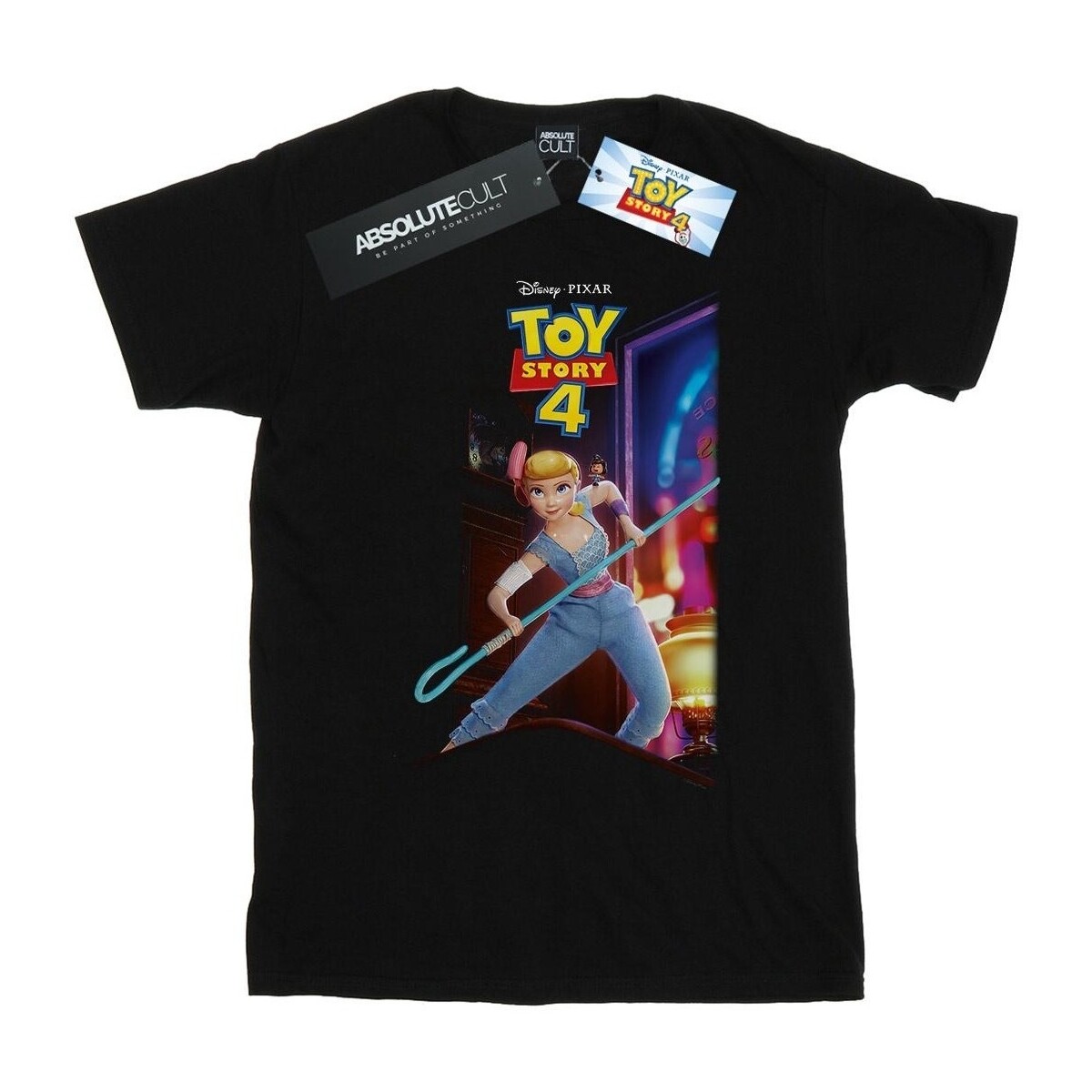 Vêtements Garçon T-shirts manches courtes Disney Toy Story 4 Bo Peep And Giggle McDimples Poster Noir