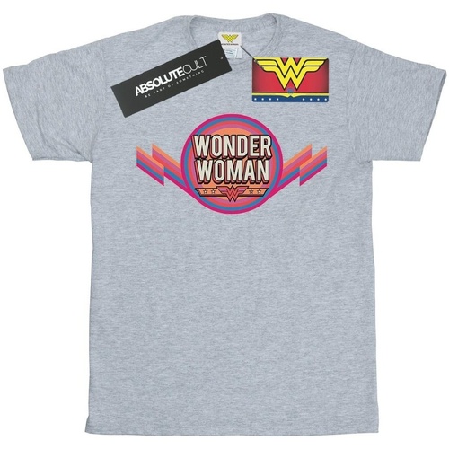 Vêtements Garçon T-shirts manches courtes Dc Comics Wonder Woman Rainbow Logo Gris