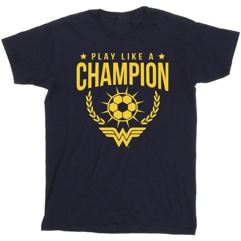 Vêtements Garçon T-shirts manches courtes Dc Comics Wonder Woman Play Like A Champion Bleu
