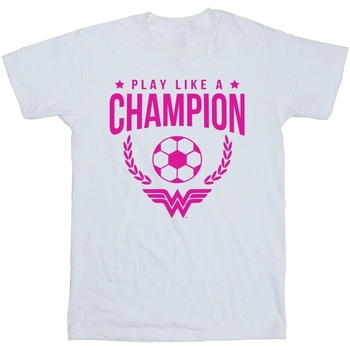 Vêtements Garçon T-shirts manches courtes Dc Comics Wonder Woman Play Like A Champion Blanc