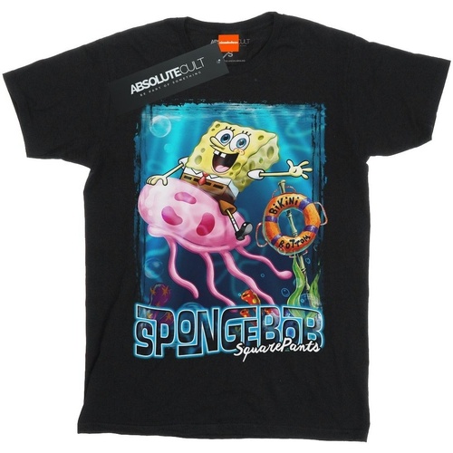 Vêtements Homme T-shirts manches longues Spongebob Squarepants Jellyfish Riding Noir