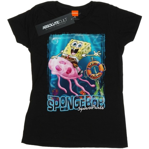 Vêtements Femme T-shirts manches longues Spongebob Squarepants Jellyfish Riding Noir