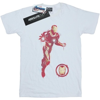 Vêtements Garçon T-shirts manches courtes Marvel Avengers Endgame Painted Iron Man Blanc