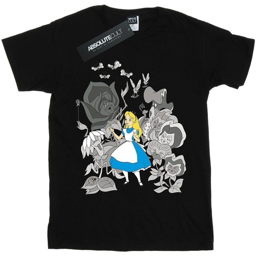 Vêtements Garçon T-shirts manches courtes Disney Alice In Wonderland Flowers Noir
