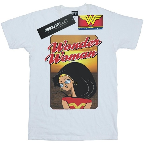 Vêtements Femme T-shirts manches longues Dc Comics Wonder Woman Sunset Blanc
