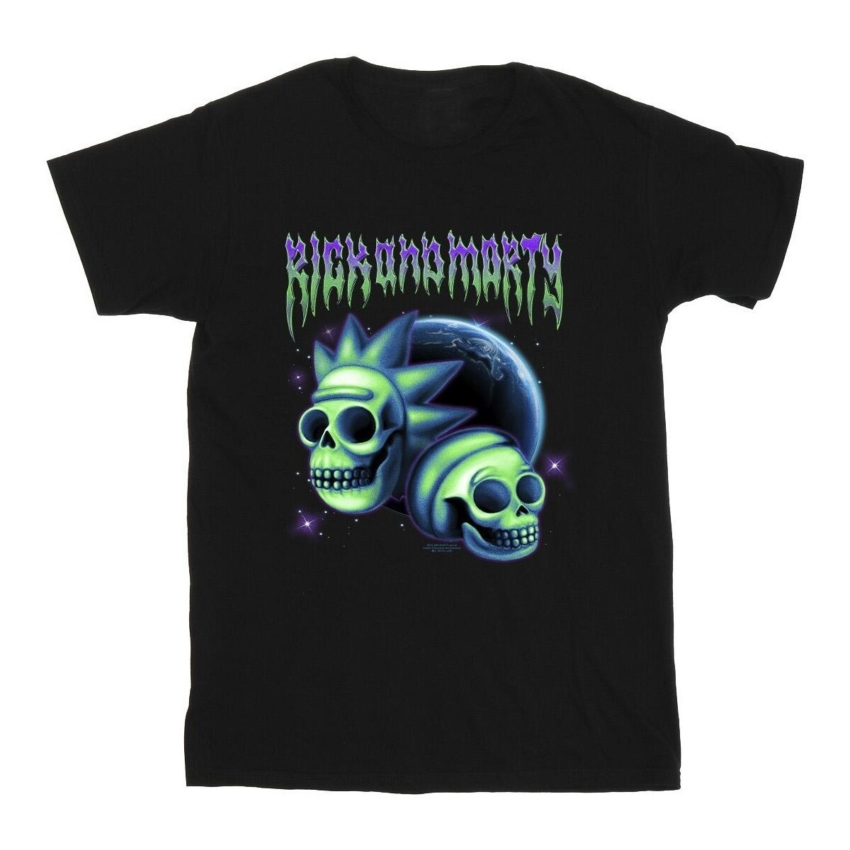 Vêtements Homme T-shirts manches longues Rick And Morty Space Skull Noir