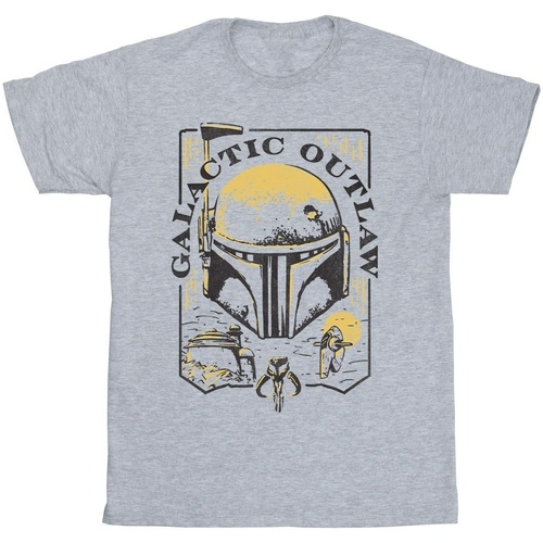 Vêtements Homme T-shirts manches longues Star Wars: The Book Of Boba Fett Galactic Outlaw Distress Gris