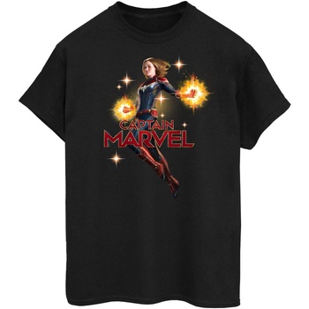 Vêtements Femme T-shirts manches longues Marvel Captain  Carol Danvers Noir