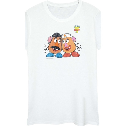 Vêtements Femme T-shirts manches longues Disney Toy Story 4 Mr And Mrs Potato Head Blanc