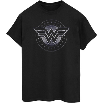 Vêtements Femme T-shirts manches longues Dc Comics Wonder Woman Star Shield Noir