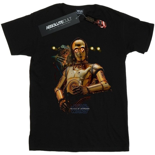 Vêtements Homme T-shirts manches longues Disney The Rise Of Skywalker C-3PO And Babu Frik Noir