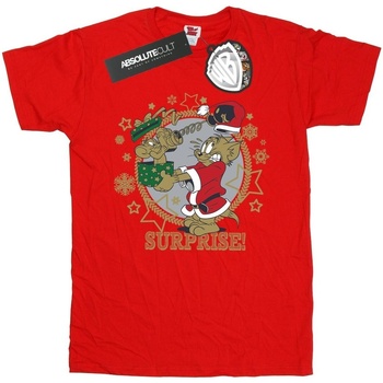 Vêtements Homme T-shirts manches longues Dessins Animés Christmas Surprise Rouge