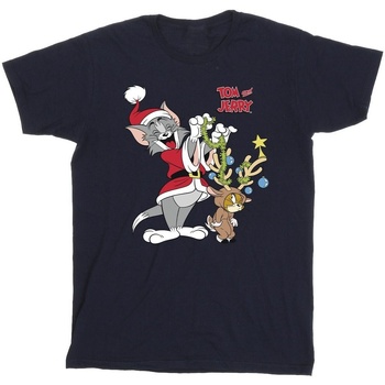 Vêtements Homme T-shirts manches longues Tom & Jerry Christmas Reindeer Bleu
