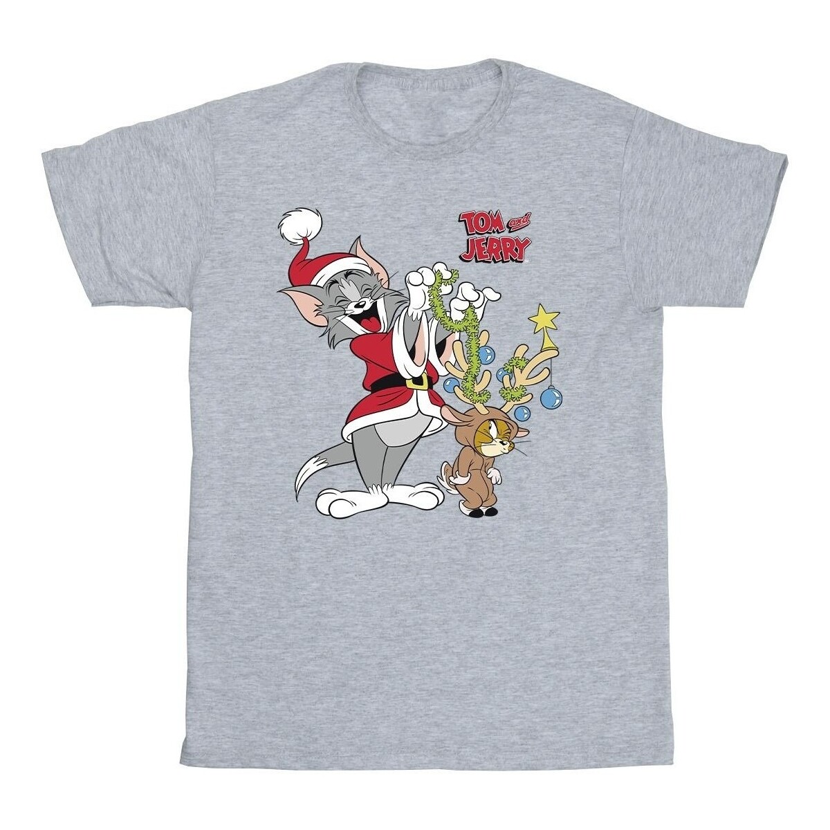 Vêtements Homme T-shirts manches longues Tom & Jerry Christmas Reindeer Gris