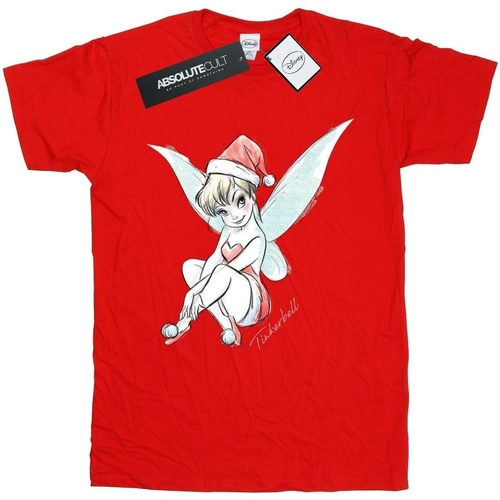 Vêtements Homme T-shirts manches longues Disney Tinkerbell Christmas Fairy Rouge