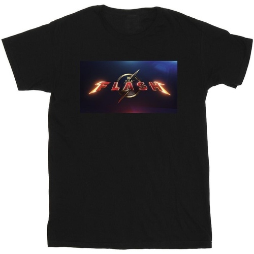 Vêtements Homme T-shirts manches longues Dc Comics The Flash Movie Logo Noir